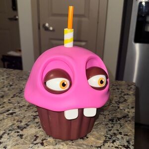 Pink and Brown Cupcake Character Cup